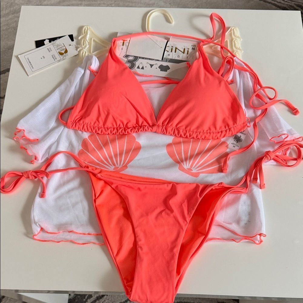 TiniBikini Neon Pink 3-Piece Set